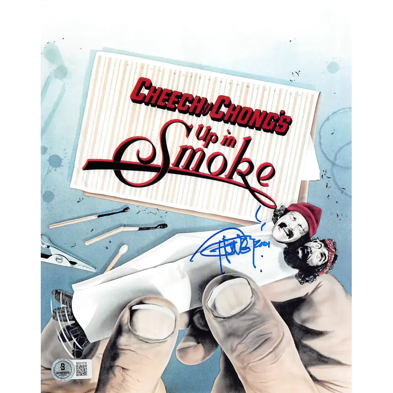 Tommy Chong Cheech & Chong's Up In Smoke Signed 8x10 Photo w/ Blue Sig BAS 7