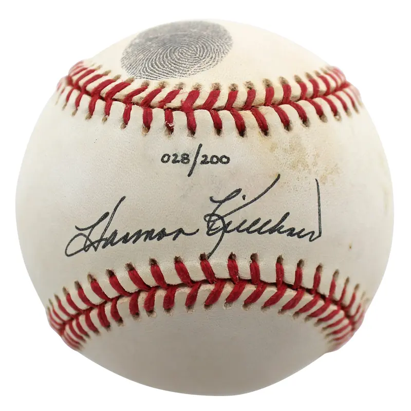 Twins Harmon Killebrew Signed Thumbprint Oal Baseball LE #28/200 BAS #BD23582