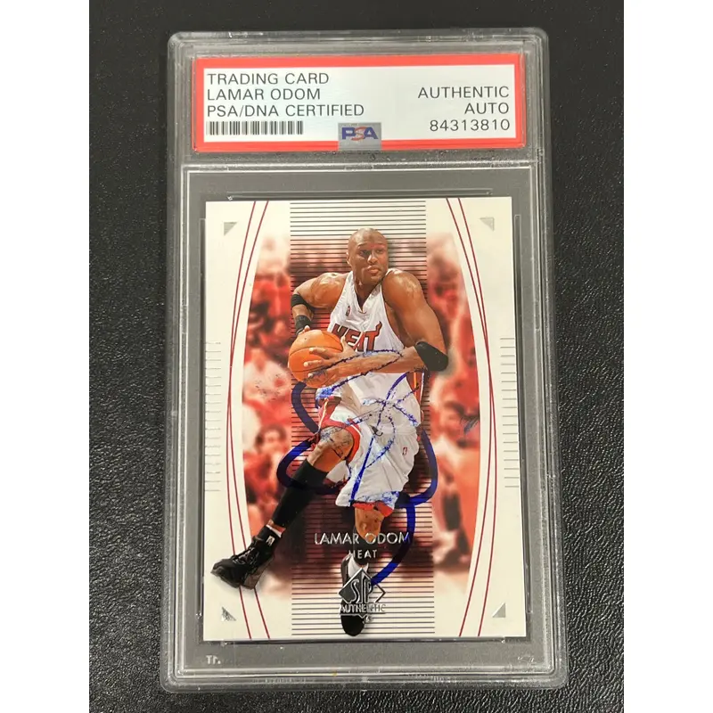 2004 Upper Deck #42 Lamar Odom Signed Card AUTO PSA Slabbed Miami Heat