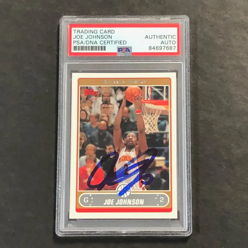 2006-07 Topps Basketball #4 Joe Johnson Signed Card AUTO PSA Slabbed Hawks