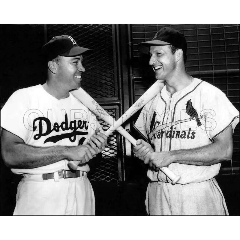 Stan Musial Duke Snider 8X10 Photo - 1956 Cardinals Dodgers - 11953