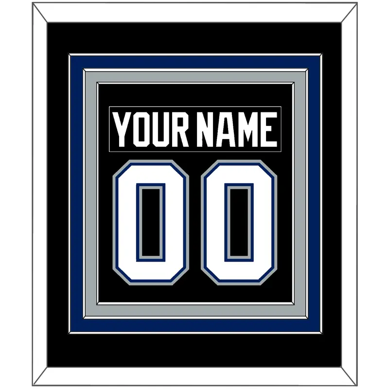 Tampa Bay Nameplate & Number (Back) Combined - Road Black (2001-2007) - Triple Mat 3