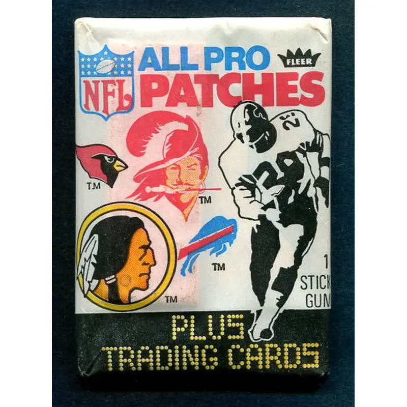 1977 Fleer Football Patches Unopened Wax Pack