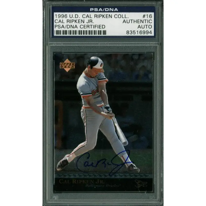 Orioles Cal Ripken Jr. Signed Card 1996 U.D. Ripken Coll. #16 PSA/DNA Slabbed