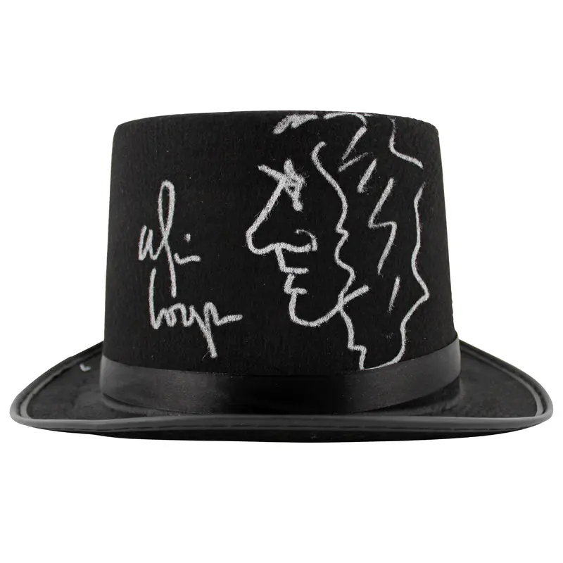 Alice Cooper Authentic Signed Fedora w/ Self Portrait Sketch BAS Wit #1W793486