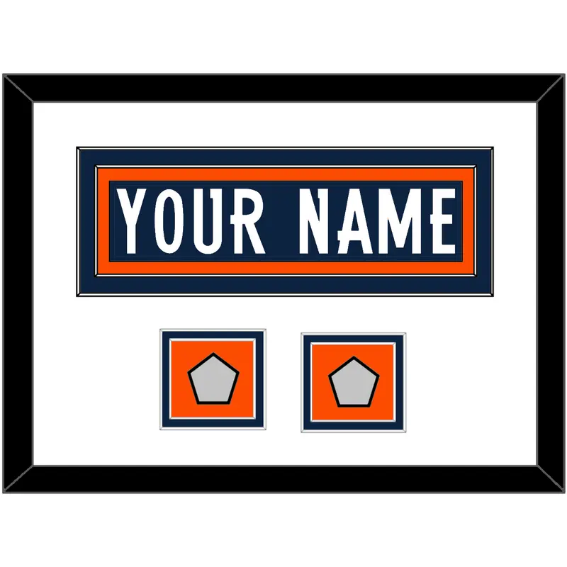 Denver Nameplate & 2 Super Bowl Jersey Patches - Home Blue (1997-2011) - Double Mat 1