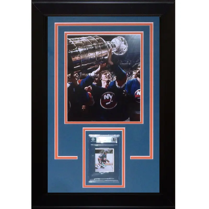 Mike Bossy Autographed New York Islanders 8x10 Card Signature Series Frame - Beckett