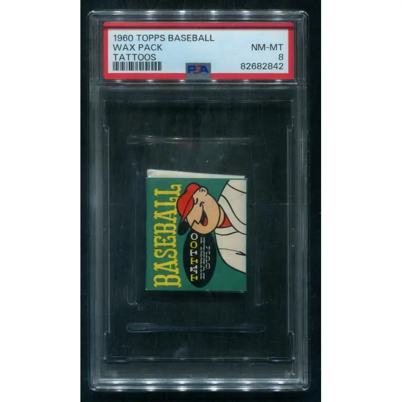 1960 Topps Baseball Tattoos Unopened Wax Pack PSA 8 *2842