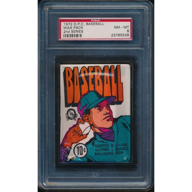 1972 OPC O-Pee-Chee Baseball Unopened Ser 2 Wax Pack PSA 8