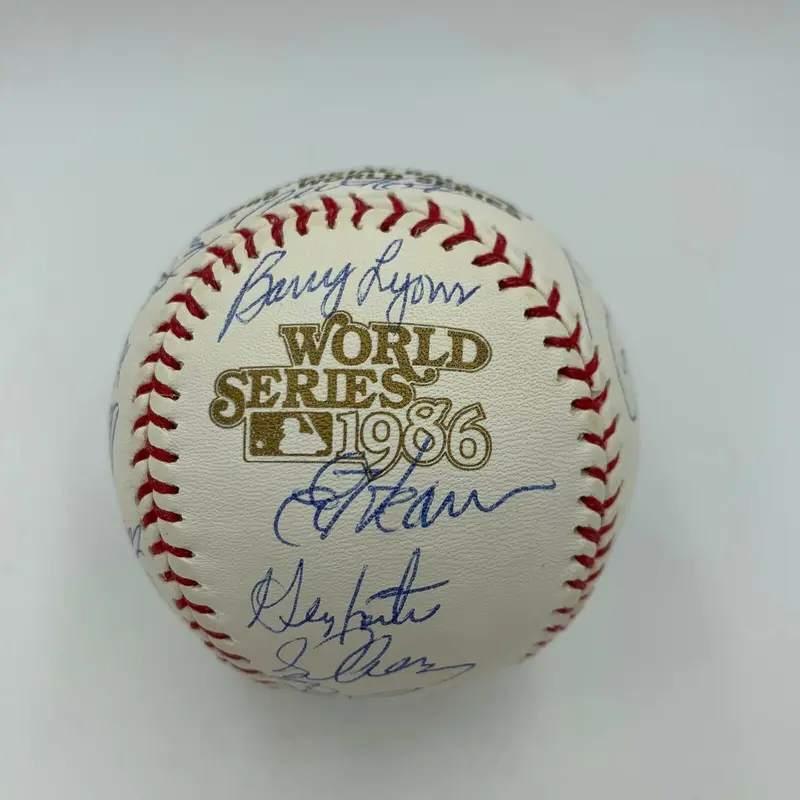 1986 New York Mets WS Champs Team Signed World Series Baseball With Steiner COA
