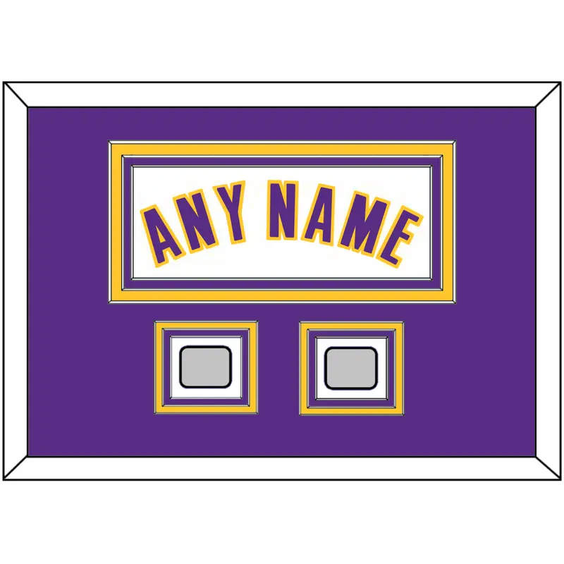Los Angeles Name & 2 Trophy Patches - Alternate White (2002-2018) - Triple Mat 3
