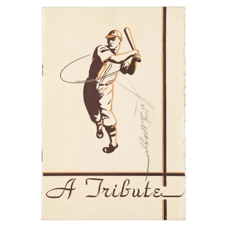 1939 Joe DiMaggio Testimonial Dinner Program Signed Twice by DiMaggio PSA DNA