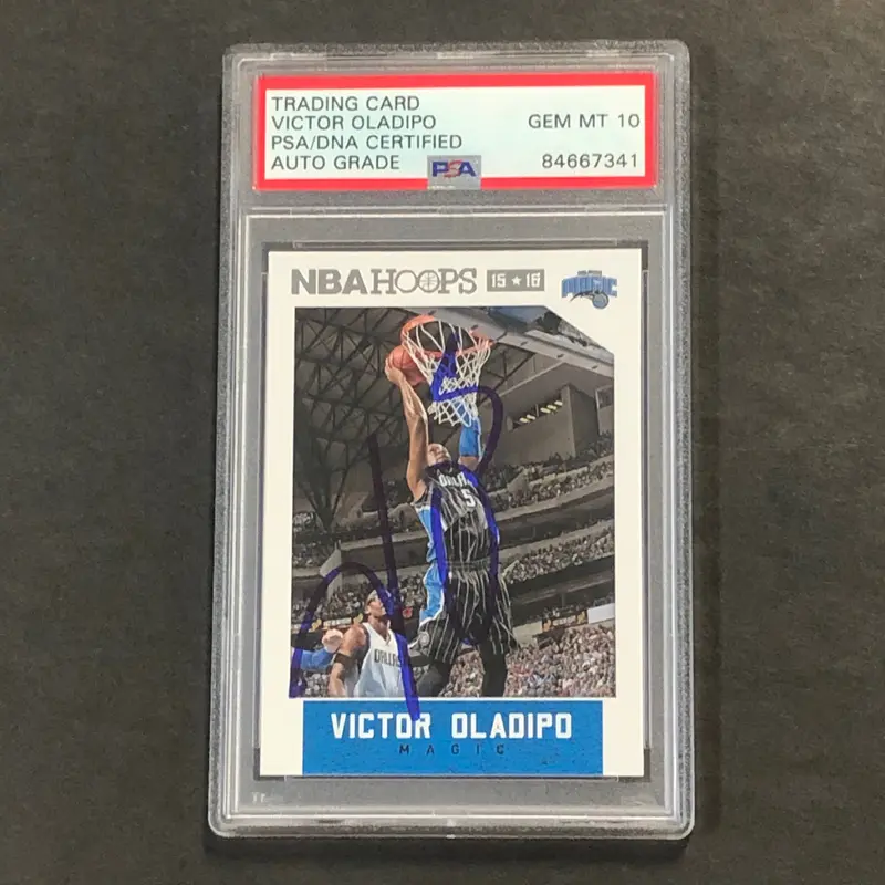 2015-16 NBA Hoops #210 Victor Oladipo Signed Card AUTO GRADE 10 PSA/DNA Slabbed Magic