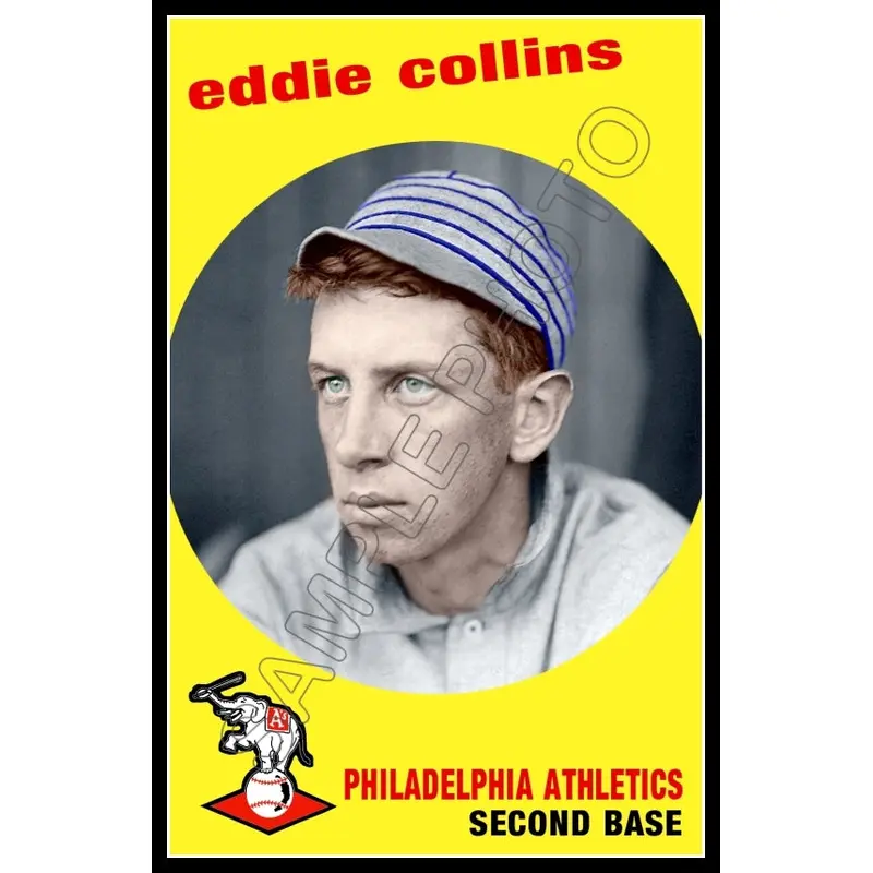 Eddie Collins Poster 11X17 - Philadelphia Athletics A's 1959 Topps Style - 219