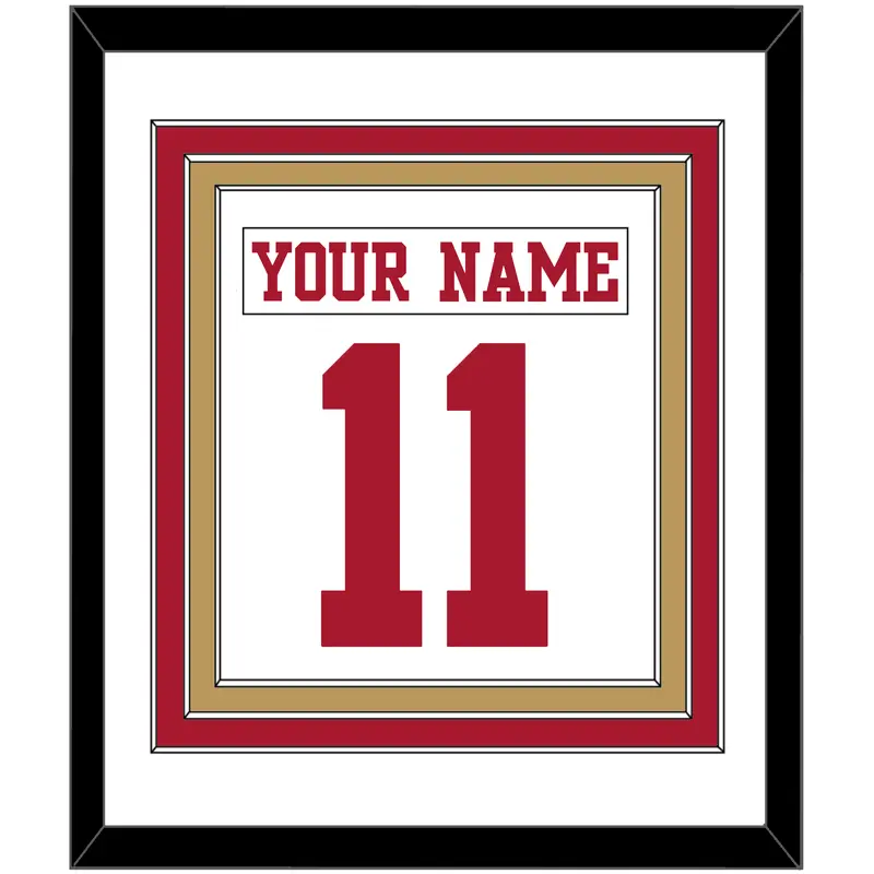 San Francisco Nameplate & Number (Back) Combined - Road White - Triple Mat 1