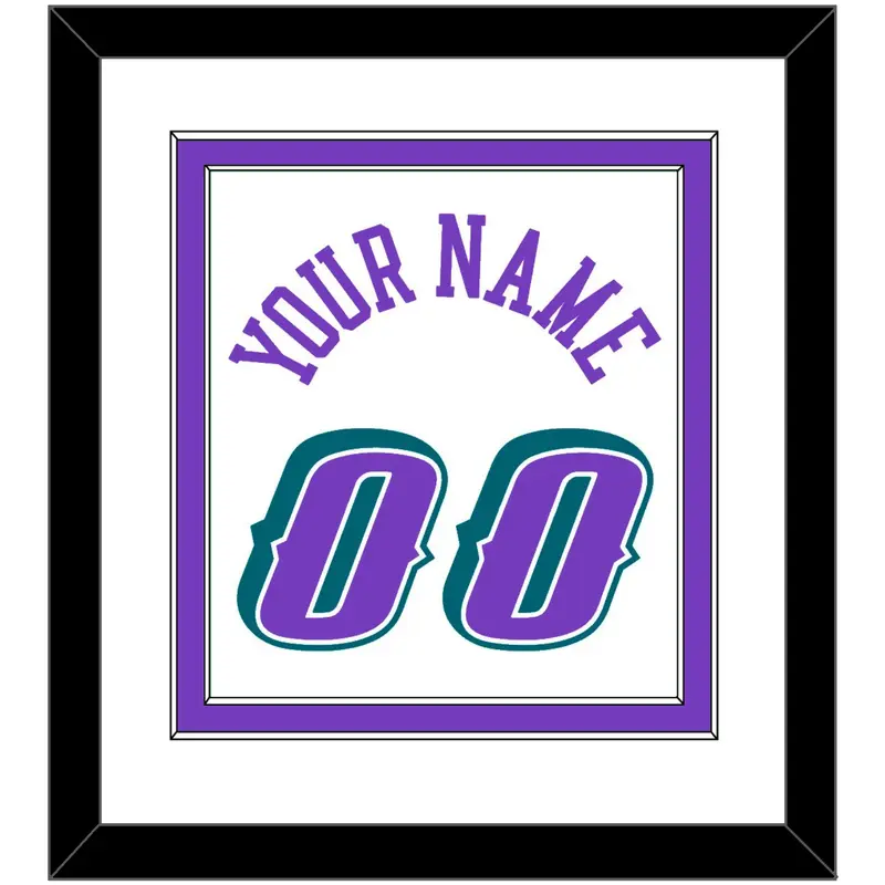 Utah Name & Number - Home White (1996-2004) - Double Mat 1