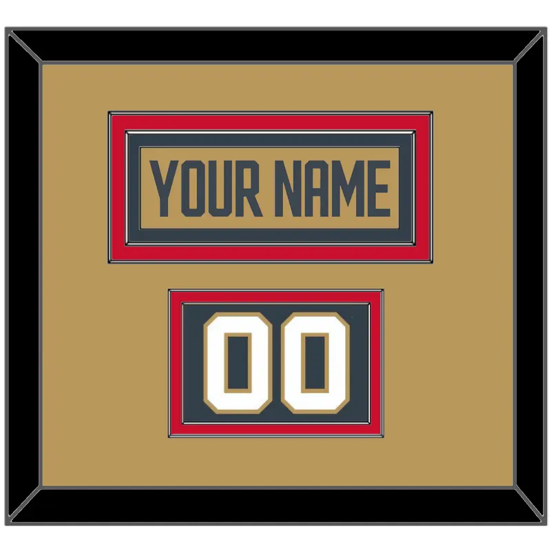 Vegas Nameplate & Number (Shoulder) - Alternate Gold - Double Mat 3