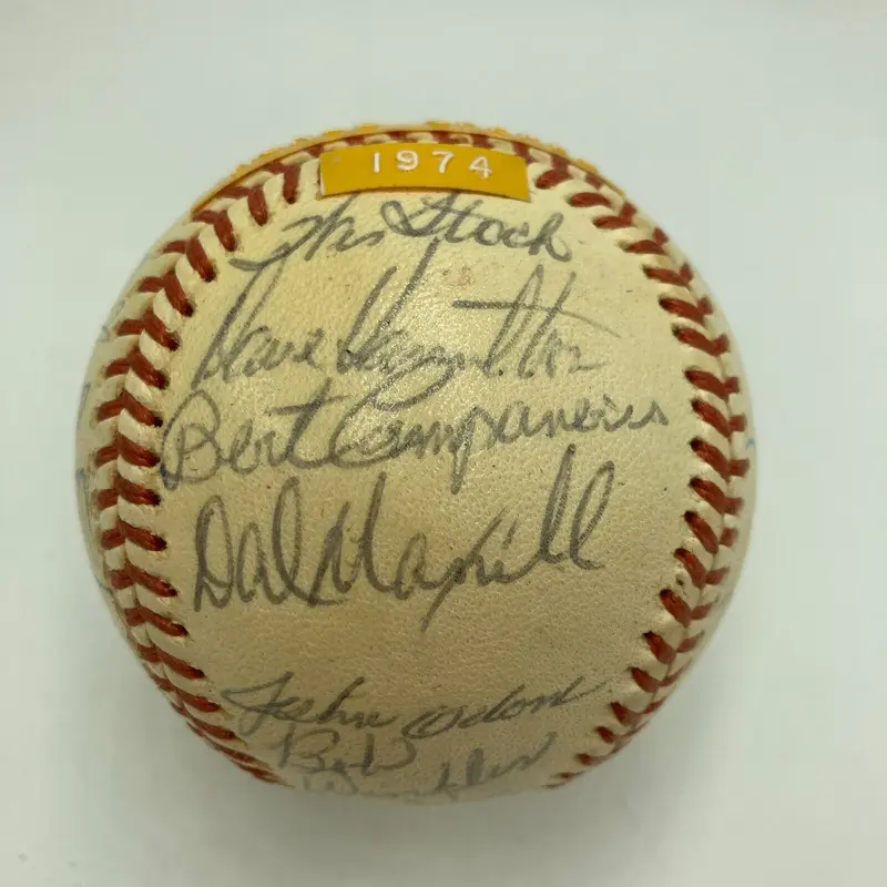 1974 Oakland As World Series Champs Team Signed Baseball JSA COA