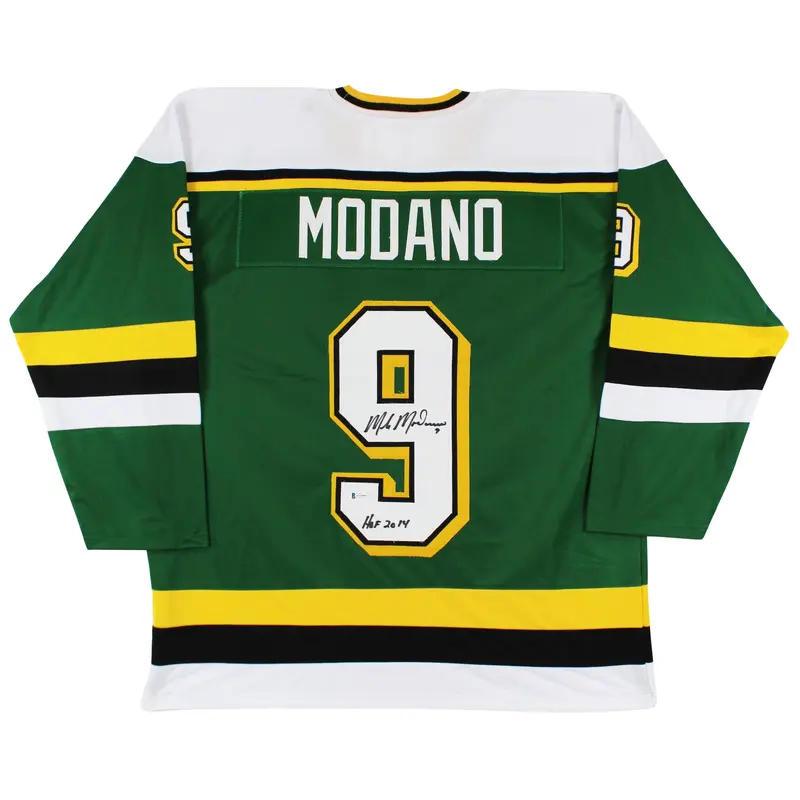 Mike Modano "HOF 14" Authentic Signed Green Pro Style Jersey Autographed BAS Wit