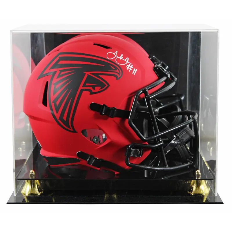 Falcons Julio Jones Signed Rave Full Size Speed Rep Helmet W/ Case BAS Witnessed