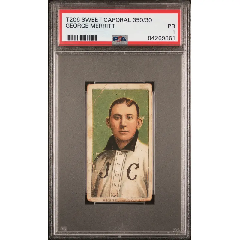 George Merritt 1909-11 T206 Sweet Caporal 350/30 PSA 1 Poor