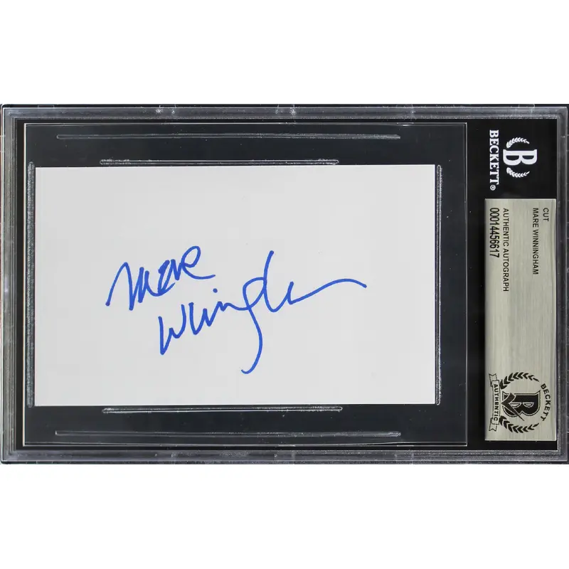 Mare Winningham Georgia Authentic Signed 3x5 Cut Signature BAS Slabbed