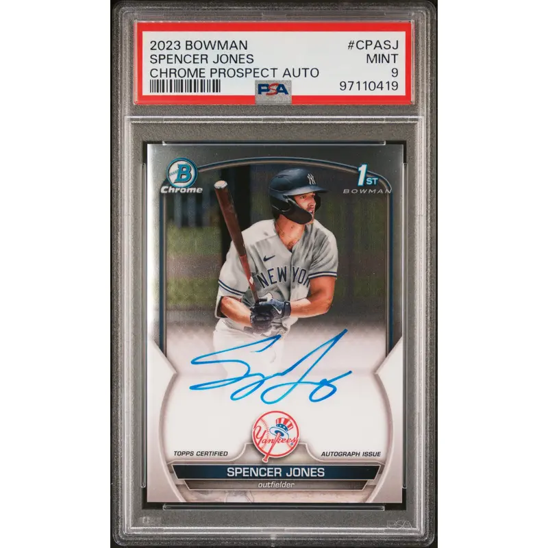 Spencer Jones 2023 Bowman Chrome Auto PSA 9 Mint