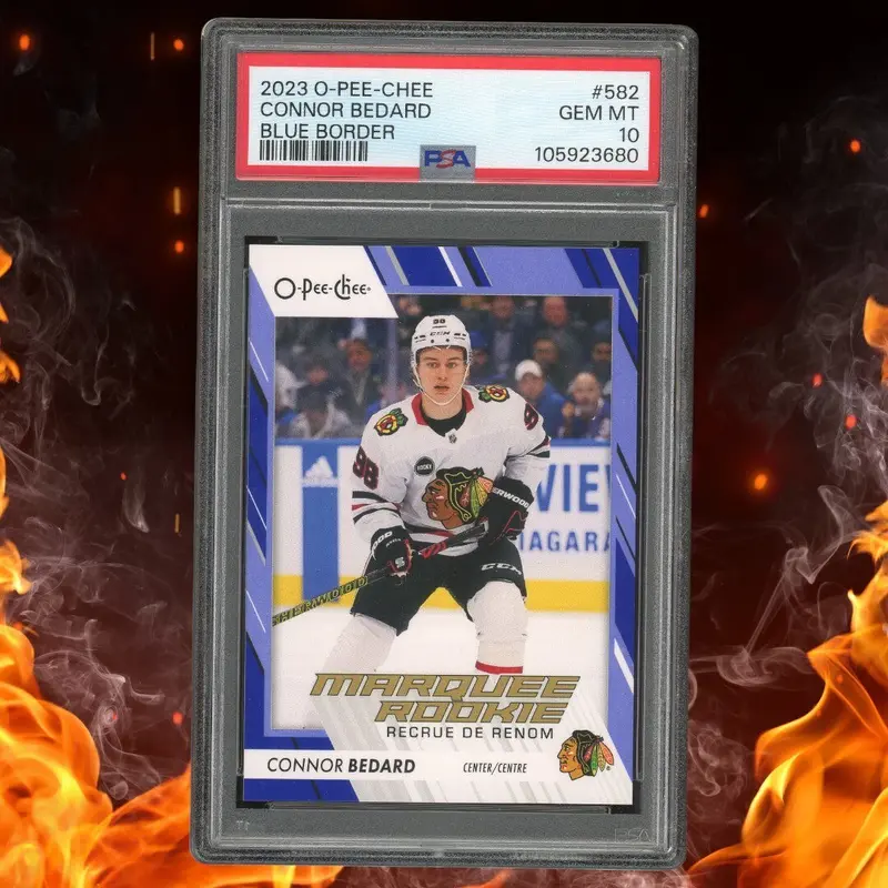 2023-24 O-Pee-Chee CONNOR BEDARD Marquee Rookie Blue Border PSA 10 #582 SP
