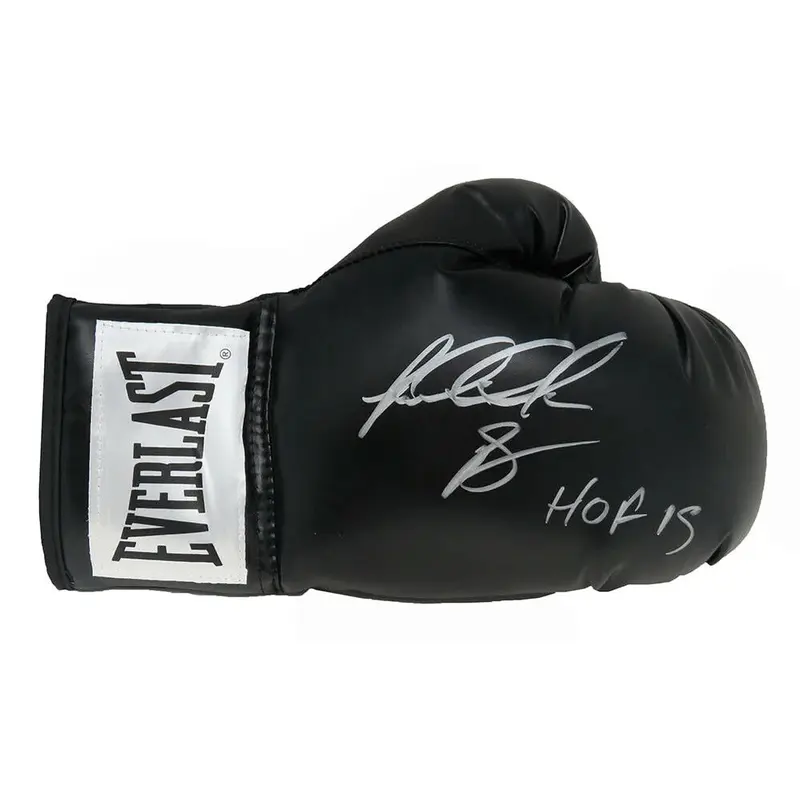 Riddick Bowe Autographed Black Everlast Boxing Glove w/ "HOF 15" - JSA
