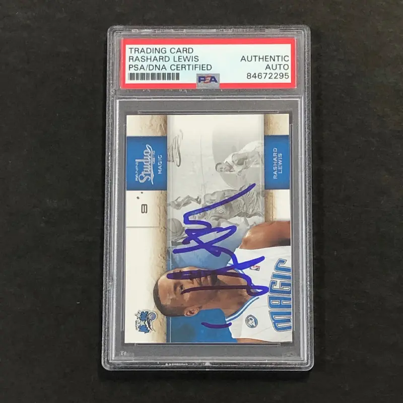 2010 Panini Studio #61 Rashard Lewis Signed Card AUTO PSA/DNA Slabbed Magic