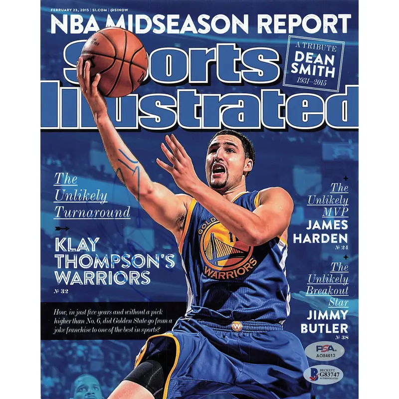 Klay Thompson signed 8x10 photo PSA Beckett Golden State Warriors