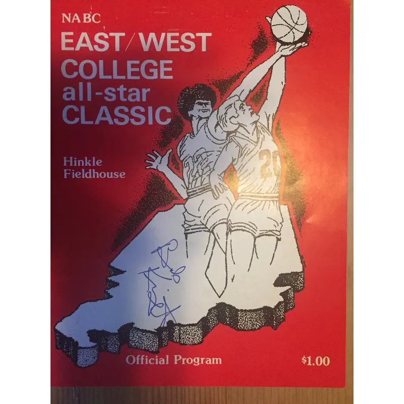 1980 NABC East West College Basketball Program Autographed by Bob Knight