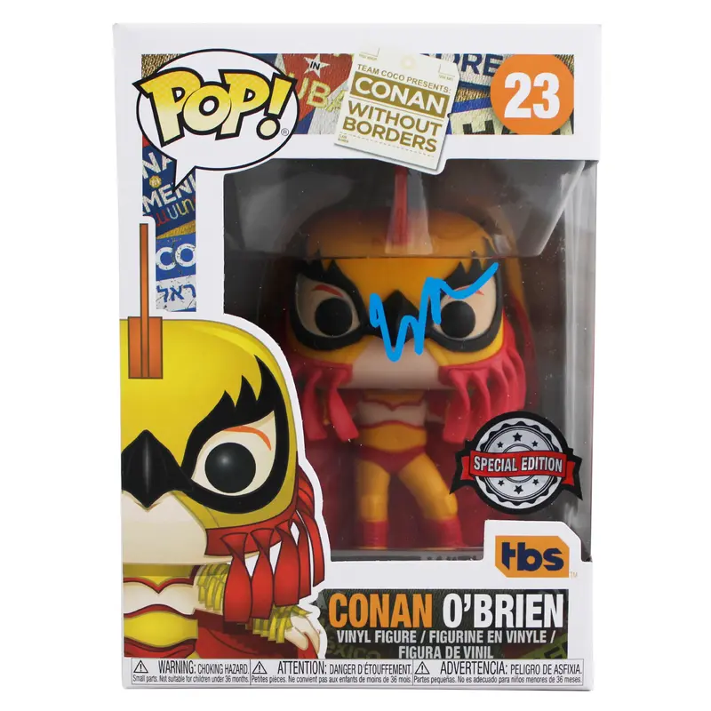Conan O'Brien Signed Luchador Conan #23 Funko Pop Vinyl Figure BAS #BS27117