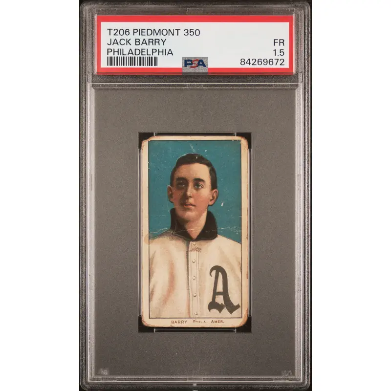 Jack Barry 1909-11 T206 Piedmont 350 Philadelphia PSA 1.5 Fair