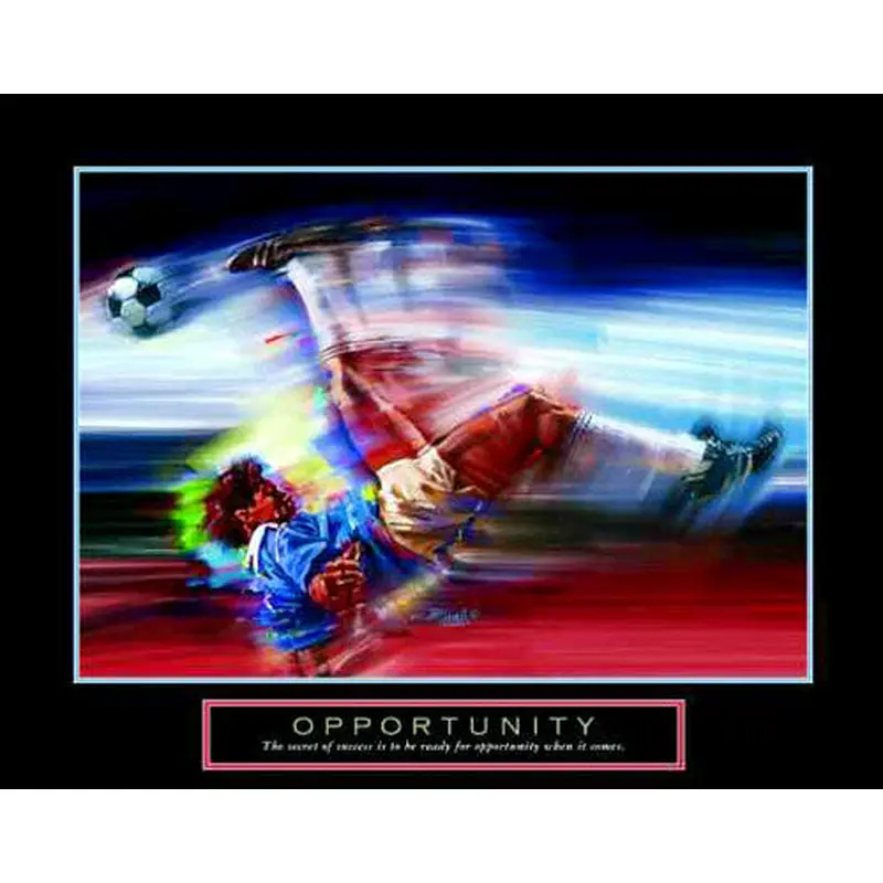 Soccer Scissor Kick "Opportunity" Motivational Poster - Front Line