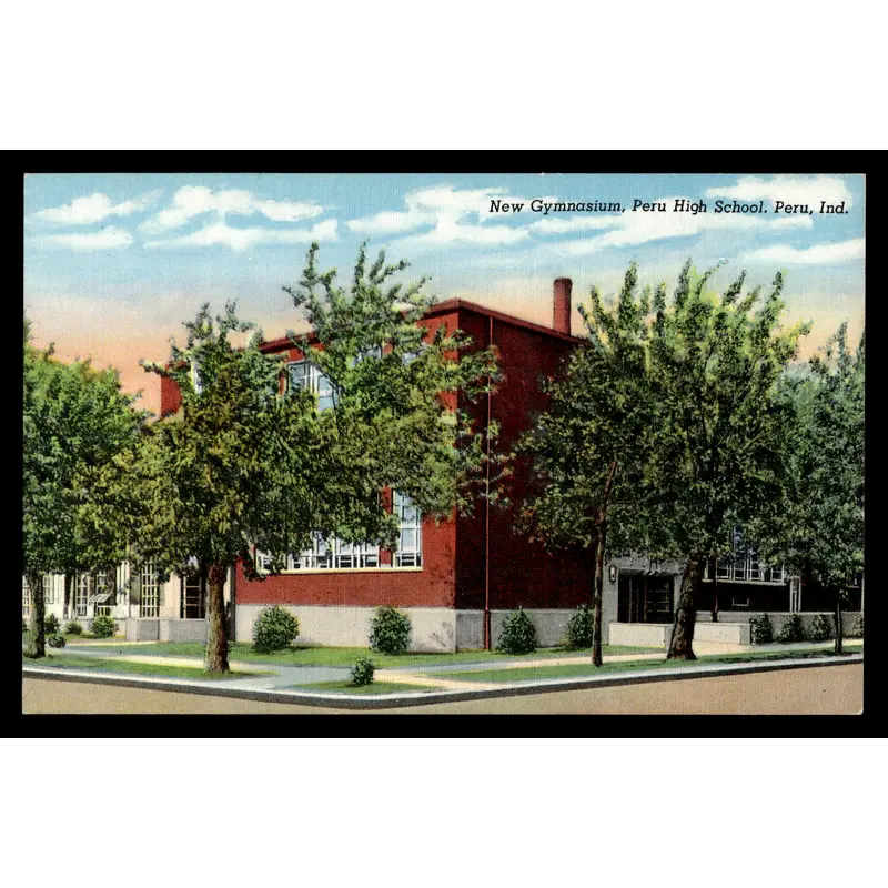 Vintage Peru, Indiana High School Gymnasium Postcard