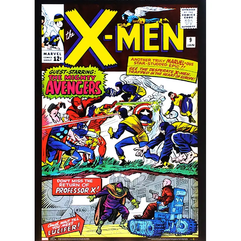 X-Men #9 (Enter The Avengers) Marvel Comics Official Cover Poster Print - Asgard Press