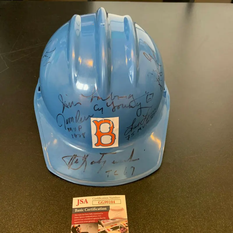 Carl Yastrzemski Signed Fenway Park Ted Williams Tunnel Construction Helmet JSA