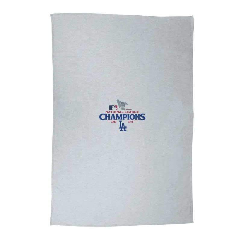 LA Dodgers 2024 National League Champs Athletic Gray Sublimated Sweatshirt Blanket