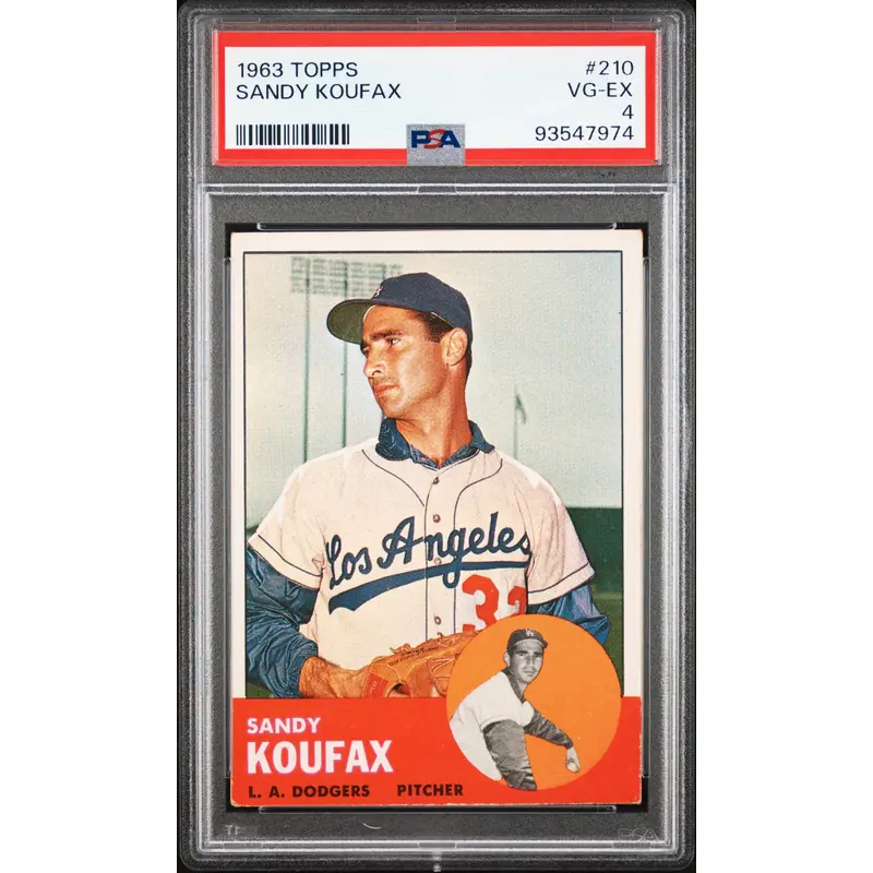 Sandy Koufax 1963 Topps #210 PSA 4 VG-EX