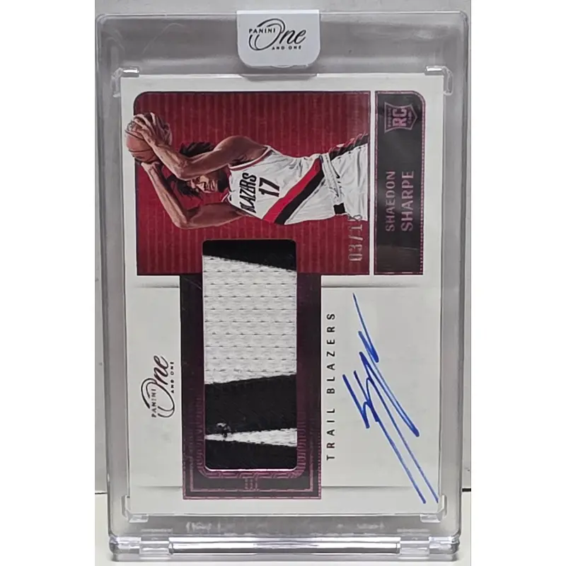 Shaedon Sharpe 2022 Panini One Pink Patch Auto #3/15