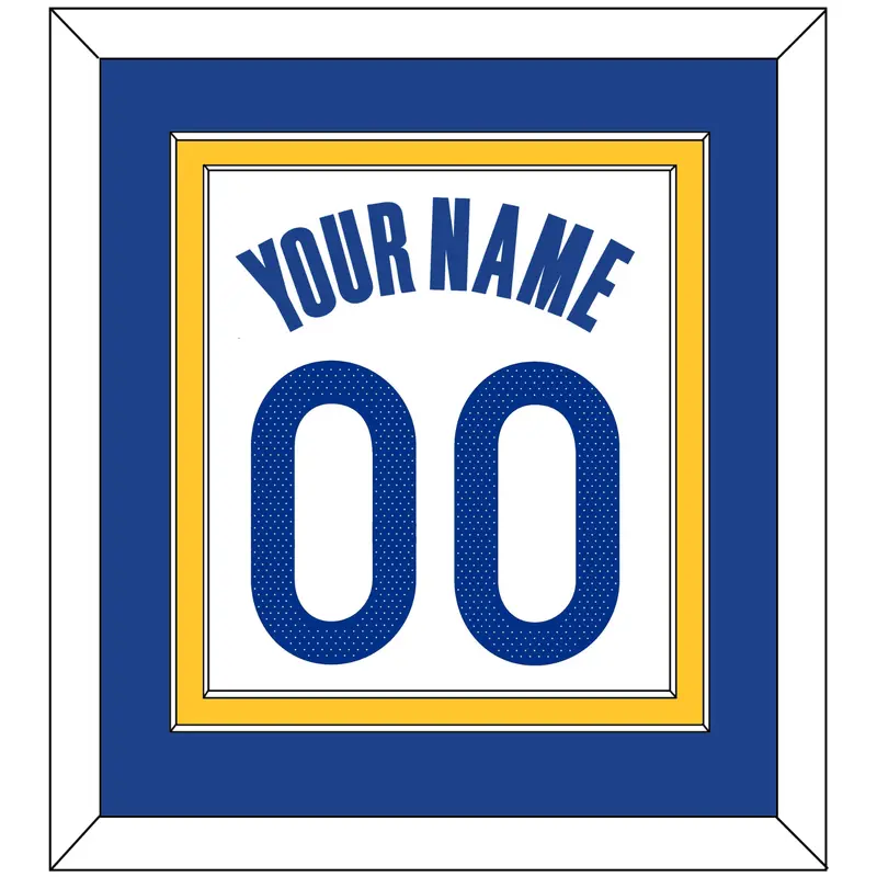 Golden State Name & Number - White Association - Double Mat 2