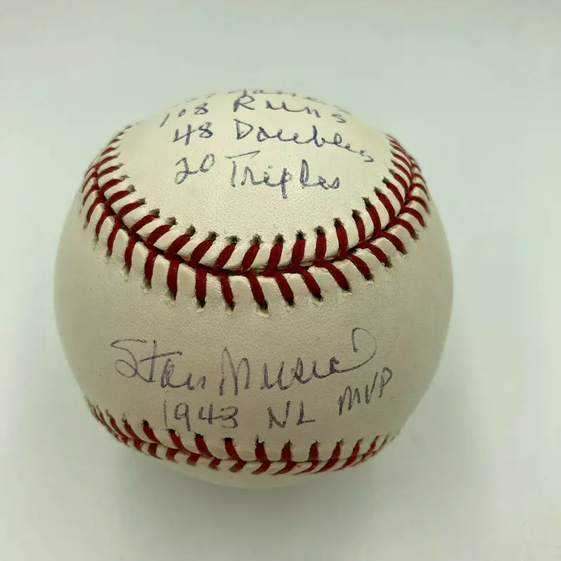 Stan Musial Signed Heavily Inscribed STAT MLB Baseball Reggie Jackson COA