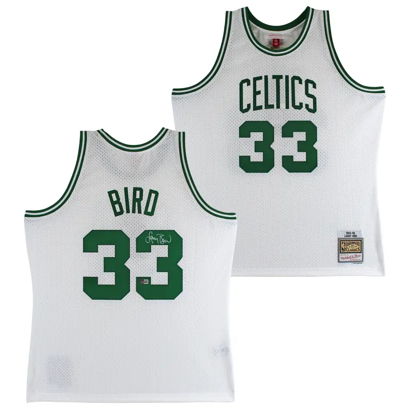 Celtics Larry Bird Authentic Signed 1985 White M&N HWC Swingman Jersey BAS Wit 2