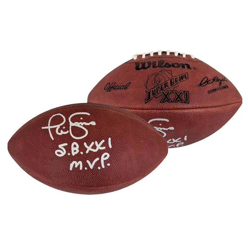 Giants Phil Simms "SB XXI MVP" Signed SB XXI Logo Wilson "Duke" Football BAS Wit
