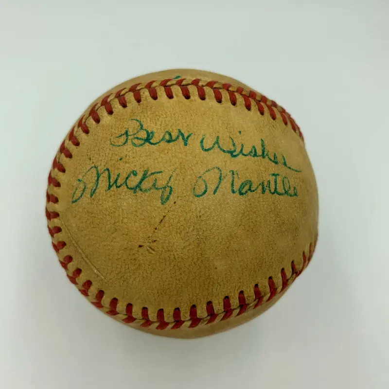 Incredible 1952 Mickey Mantle Rookie Era & Casey Stengel Signed Baseball JSA COA
