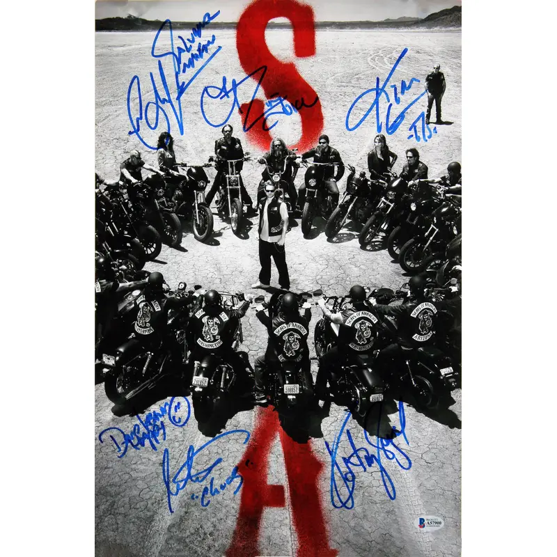 Sons of Anarchy (8) Segal, Coates, Rossi, Rivera  Signed 12x18 Photo BAS #A57900