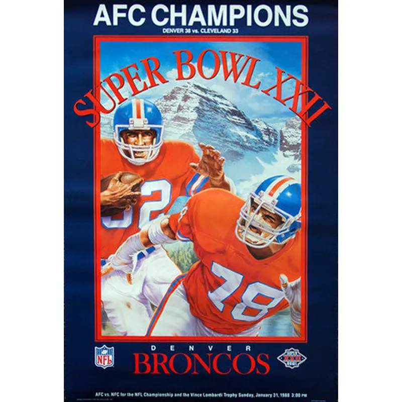 Denver Broncos 1987 AFC Champions (Super Bowl XXII) Commemorative Poster - SEA