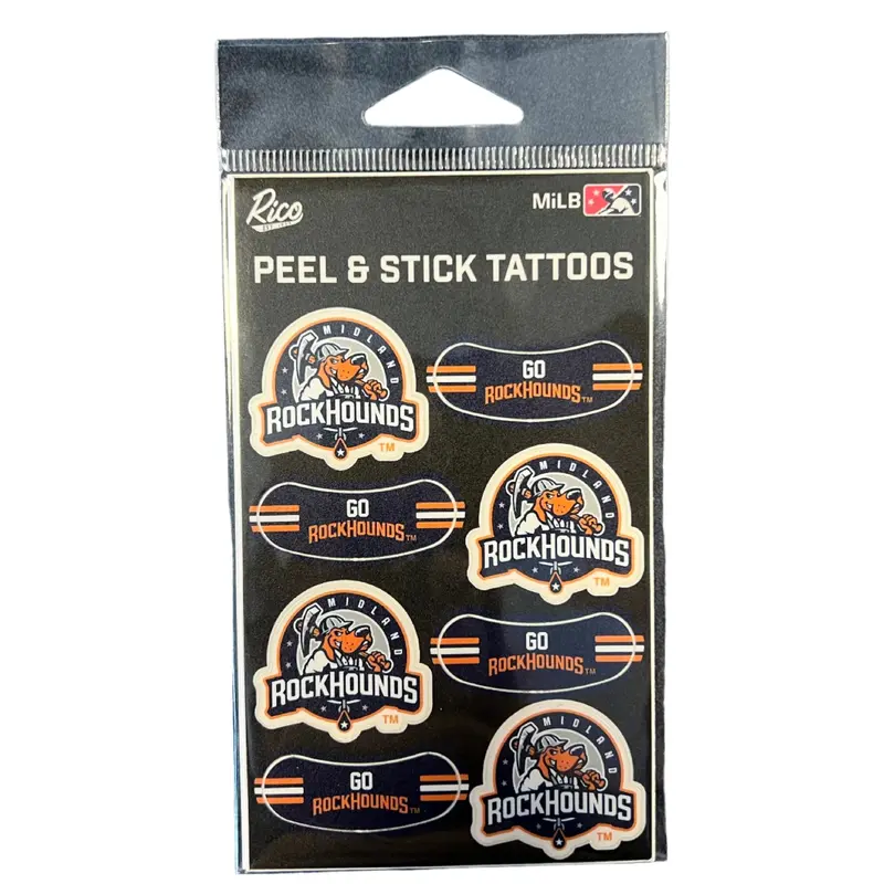 Midland RockHounds Peel & Stick Tattoos