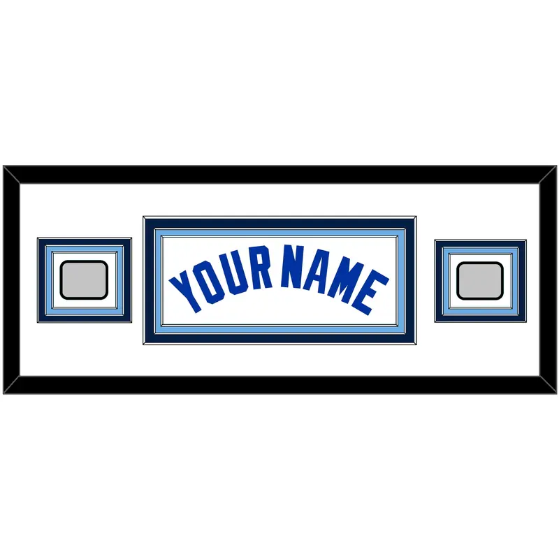 Toronto Name & 2 World Series Patches - Home White (1981-1996) - Triple Mat 2
